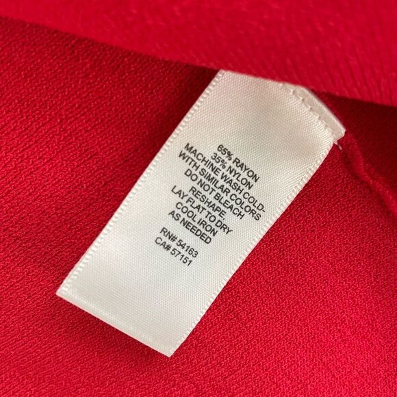 Eliza J Poppy Red Cap Sleeve Stretchy Knit Fit and Flare Dress M - Picture 9 of 9